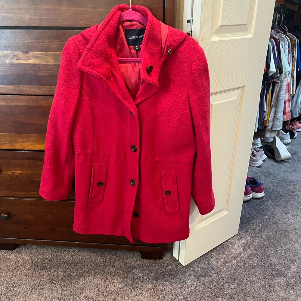 Red trench coat